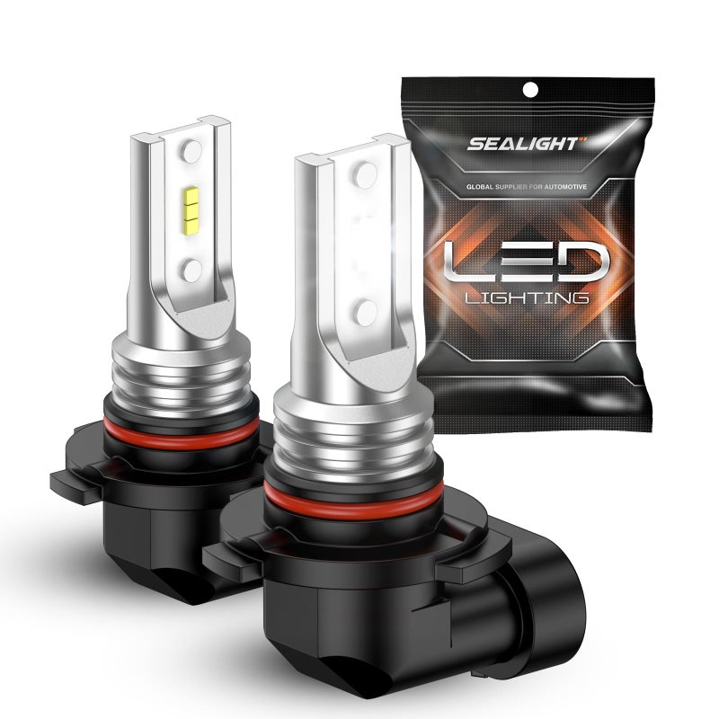 SEALIGHT 9145 H10 LED Fog Light Bulbs, 400% Brighter 6500K White 1:1 Mini Size H10 LED Fog Lights, Strong Penetration 9145 9140 Fog Light Bulb, Pack of 2 - Image 1